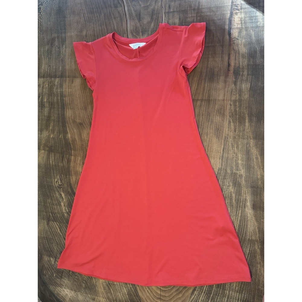 Market & Spruce Flutter Sleeve Red Alison‎ T-Shirt Dress XS